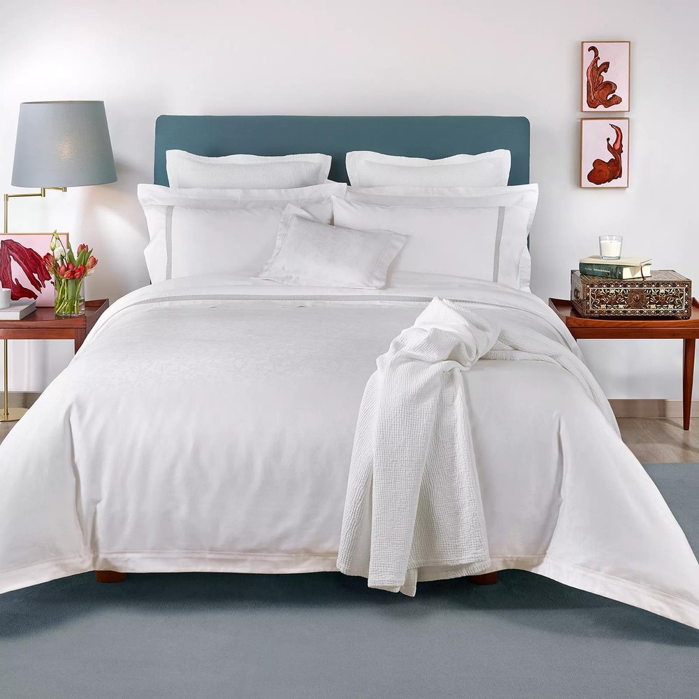 Amalia Home Collection Dinamene White King Duvet‎ Cover retail $510